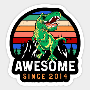 Awesome Since 2014 Dinosaur 6 Years Old 6th Birthday Gifts Sticker